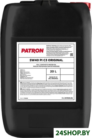 Моторное масло Patron 5W-40 PI C3 20л Моторное масло Patron 5W-40 PI C3 20л