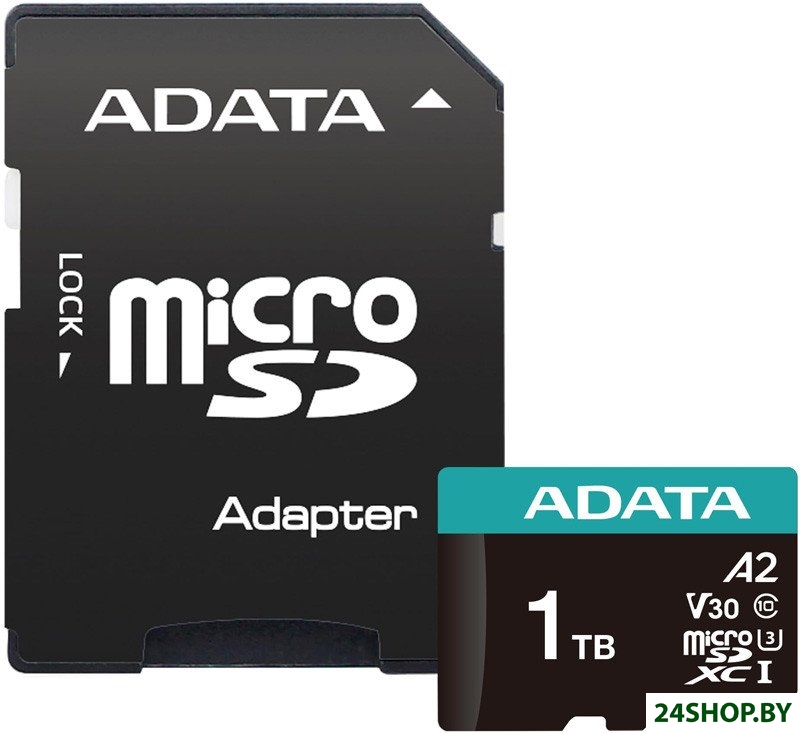 Карта памяти ADATA Premier Pro AUSDX1TUI3V30SA2-RA1 microSDXC 1TB (с адаптером) Карта памяти ADATA Premier Pro AUSDX1TUI3V30SA2-RA1 microSDXC 1TB (с адаптером)