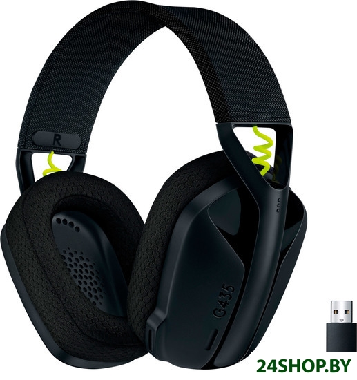 Наушники Logitech G435 Lightspeed (черный/неоновый желтый) (981-001050) Наушники Logitech G435 Lightspeed (черный/неоновый желтый) (981-001050)