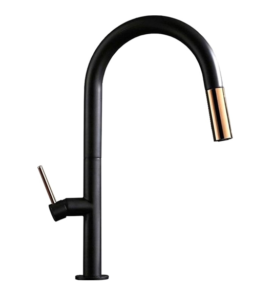 Смеситель Pea Apollo K41143 (черный/розовое золото) Смеситель Pea Apollo K41143 (черный/розовое золото)