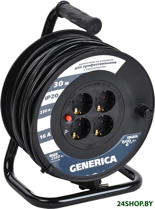 Удлинитель Generica УК30 WKP20-16-04-30-G (30 м, черный) Удлинитель Generica УК30 WKP20-16-04-30-G (30 м, черный)