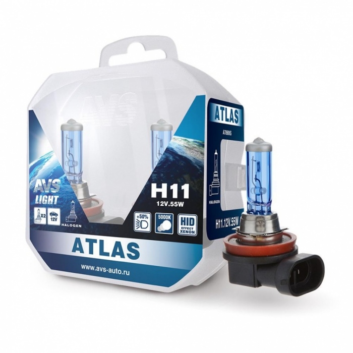 Галогенная лампа AVS Atlas PB H11 2шт Галогенная лампа AVS Atlas PB H11 2шт
