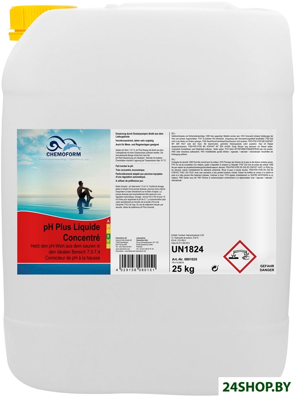Химия для бассейна Chemoform pH-плюс жидкий 25 кг Химия для бассейна Chemoform pH-плюс жидкий 25 кг