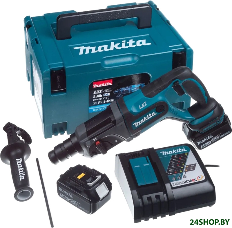 Перфоратор Makita DHR241RTJ (с 2-мя АКБ, кейс) Перфоратор Makita DHR241RTJ (с 2-мя АКБ, кейс)