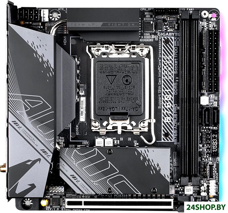 Материнская плата Gigabyte B760I Aorus Pro (rev. 1.x) Материнская плата Gigabyte B760I Aorus Pro (rev. 1.x)