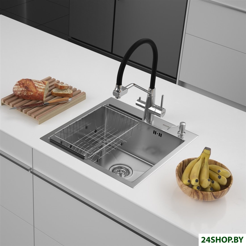 Кухонная мойка ARFEKA ECO AR мойка 500*500, коландер F, дозатор SATIN Кухонная мойка ARFEKA ECO AR мойка 500*500, коландер F, дозатор SATIN