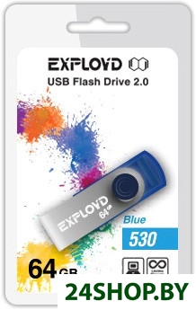 Флеш-память USB EXPLOYD 530 64GB (синий) (EX064GB530-Bl) Флеш-память USB EXPLOYD 530 64GB (синий) (EX064GB530-Bl)