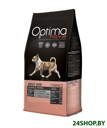Сухой корм для собак Optimanova Adult Mini Sensitive Salmon and Potato 0.8 кг Сухой корм для собак Optimanova Adult Mini Sensitive Salmon and Potato 0.8 кг