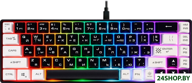 Клавиатура Defender Aris GK-349 (черный/белый) Клавиатура Defender Aris GK-349 (черный/белый)