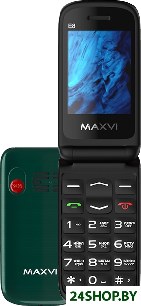 Кнопочный телефон Maxvi E8 (зеленый) Кнопочный телефон Maxvi E8 (зеленый)