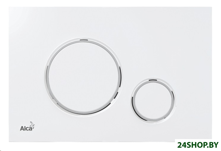 Панель смыва Alcaplast M770 (белый/хром глянцевый) Панель смыва Alcaplast M770 (белый/хром глянцевый)