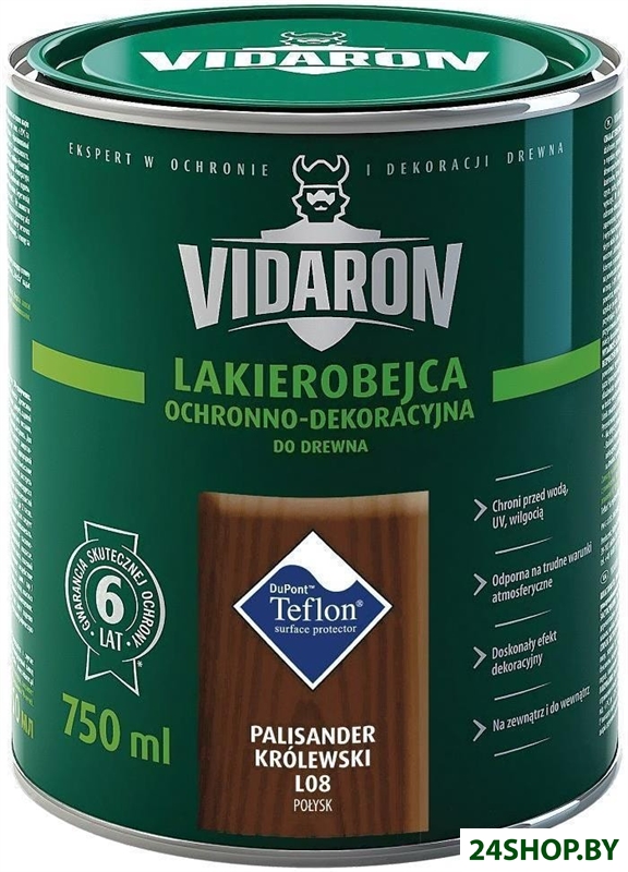 Лак Vidaron Лакобейц L08 0.75 л (королевский палисандр) Лак Vidaron Лакобейц L08 0.75 л (королевский палисандр)
