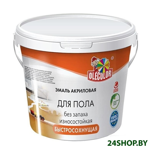 Эмаль Olecolor Для пола акриловая 2.5 кг (золотистый) Эмаль Olecolor Для пола акриловая 2.5 кг (золотистый)