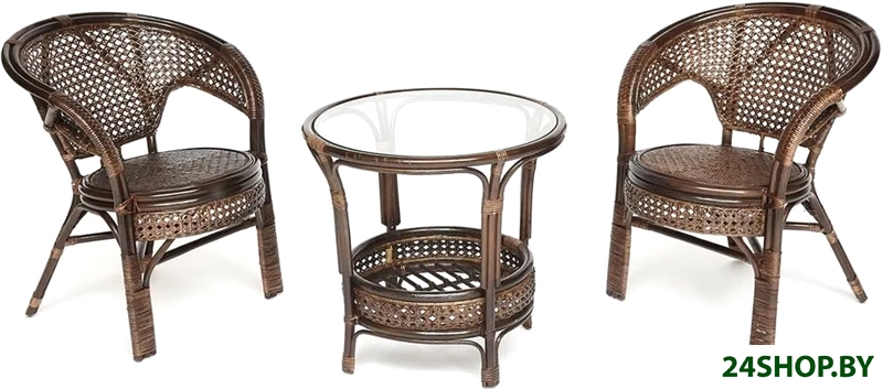 Набор садовой мебели TetChair Pelangi (стол/2 кресла, без подушек, walnut) Набор садовой мебели TetChair Pelangi (стол/2 кресла, без подушек, walnut)