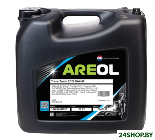 Моторное масло Areol Trans Truck Eco 10W-40 20л Моторное масло Areol Trans Truck Eco 10W-40 20л
