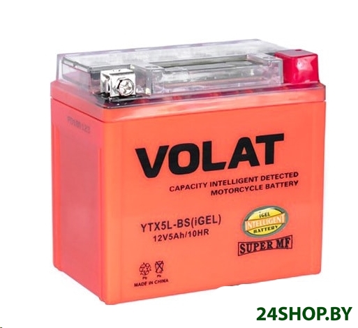Мотоциклетный аккумулятор VOLAT YTX5L-BS(iGEL) (5 А·ч) Мотоциклетный аккумулятор VOLAT YTX5L-BS(iGEL) (5 А·ч)