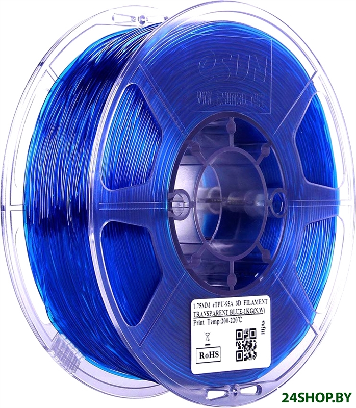 eSUN eTPU-95A 1.75 мм 1000 г (синий полупрозрачный) eSUN eTPU-95A 1.75 мм 1000 г (синий полупрозрачный)