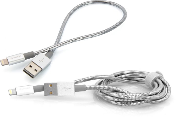 Кабель Verbatim 2 шт USB2.0 AM - Lightning 1.0м, 0.3м (серебристый) Кабель Verbatim 2 шт USB2.0 AM - Lightning 1.0м, 0.3м (серебристый)