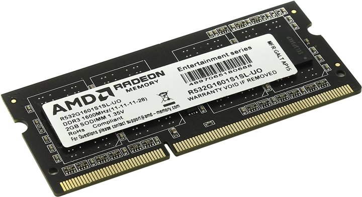 Оперативная память AMD 2 Gb DDR-III PC3-12800 (R532G1601S1SL-UO) Оперативная память AMD 2 Gb DDR-III PC3-12800 (R532G1601S1SL-UO)