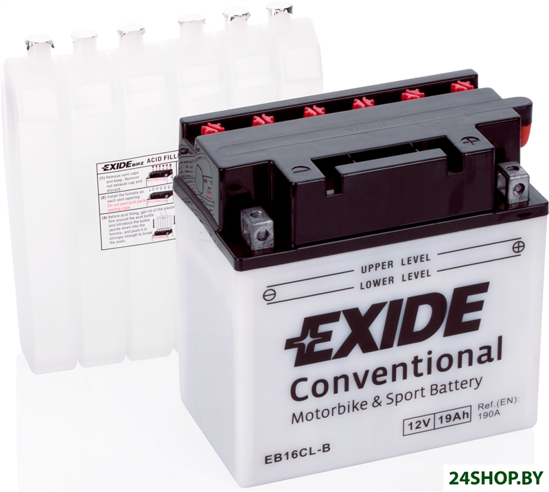 Мотоциклетный аккумулятор Exide EB16CL-B (19 А·ч) Мотоциклетный аккумулятор Exide EB16CL-B (19 А·ч)