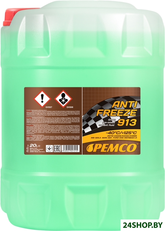 Антифриз Pemco Antifreeze 913 (-40) 20л Антифриз Pemco Antifreeze 913 (-40) 20л