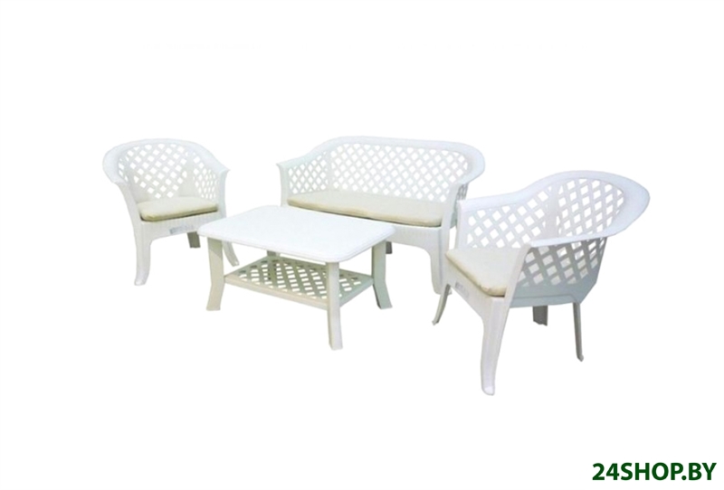 Комплект садовой мебели Ipae Progarden Veranda Set SDN012BI (белый) Комплект садовой мебели Ipae Progarden Veranda Set SDN012BI (белый)