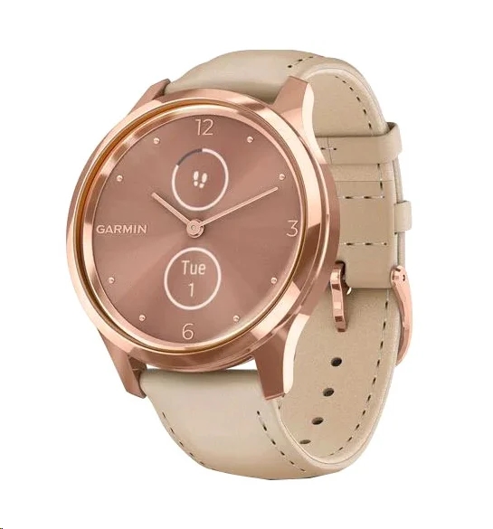 Гибридные умные часы Garmin Vivomove Luxe (золотистый/песочный) Гибридные умные часы Garmin Vivomove Luxe (золотистый/песочный)