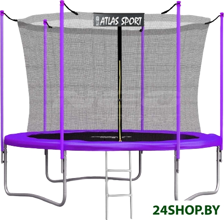 Батут Atlas Sport 374 см - 12ft (с лестницей, внутренняя сетка, сливовый) Батут Atlas Sport 374 см - 12ft (с лестницей, внутренняя сетка, сливовый)