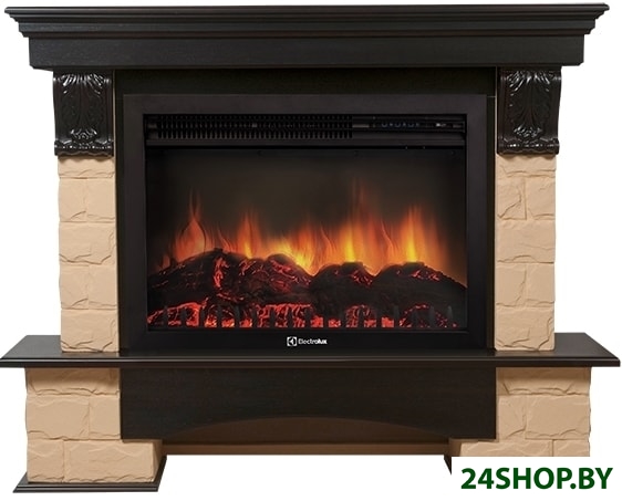 Портал Firelight Forte 30U (угловой, камень бежевый/шпон темный дуб) Портал Firelight Forte 30U (угловой, камень бежевый/шпон темный дуб)