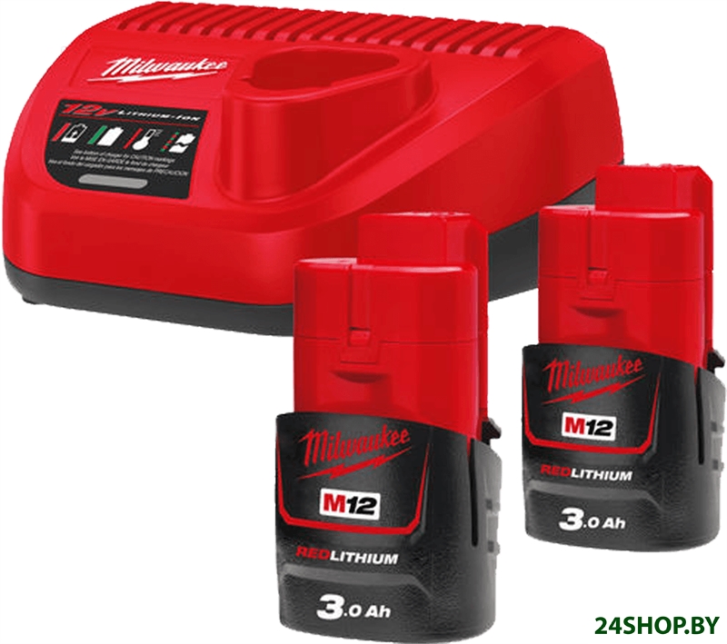 Аккумулятор с зарядным устройством Milwaukee M12 M12NRG-302 4933451902 (2 x 12В/3 Ач + 12В) Аккумулятор с зарядным устройством Milwaukee M12 M12NRG-302 4933451902 (2 x 12В/3 Ач + 12В)