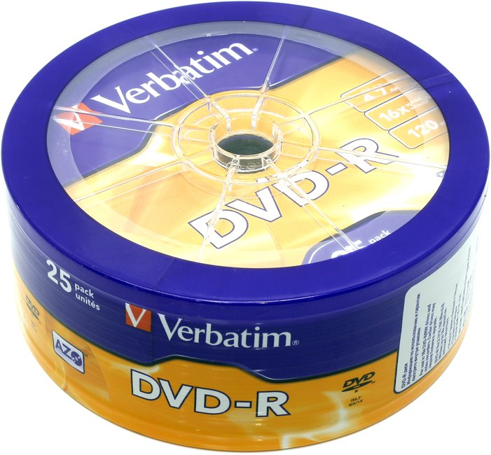 Диски DVD-R Verbatim 4.7Gb 16x (уп. 25 шт) (43730) Диски DVD-R Verbatim 4.7Gb 16x (уп. 25 шт) (43730)