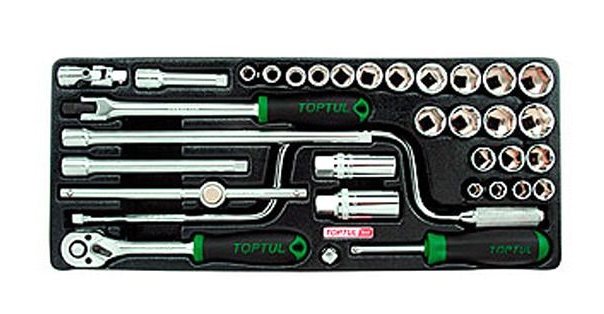 Набор торцевых головок Toptul GCAT3403 34 предмета Набор торцевых головок Toptul GCAT3403 34 предмета