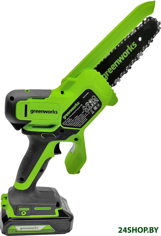 Аккумуляторная пила Greenworks GD24CSMNXK2 2008707UA (с 1-им АКБ 2 Ач) Аккумуляторная пила Greenworks GD24CSMNXK2 2008707UA (с 1-им АКБ 2 Ач)