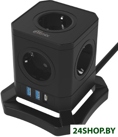 Сетевой фильтр Ritmix RM-352PD (черный) Сетевой фильтр Ritmix RM-352PD (черный)