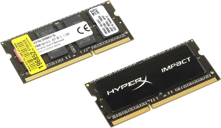 Оперативная память HyperX Impact 2x8GB KIT DDR3 SO-DIMM PC3-12800 (HX316LS9IBK2/16) Оперативная память HyperX Impact 2x8GB KIT DDR3 SO-DIMM PC3-12800 (HX316LS9IBK2/16)
