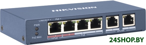 Неуправляемый коммутатор Hikvision DS-3E0106P-E/M Неуправляемый коммутатор Hikvision DS-3E0106P-E/M