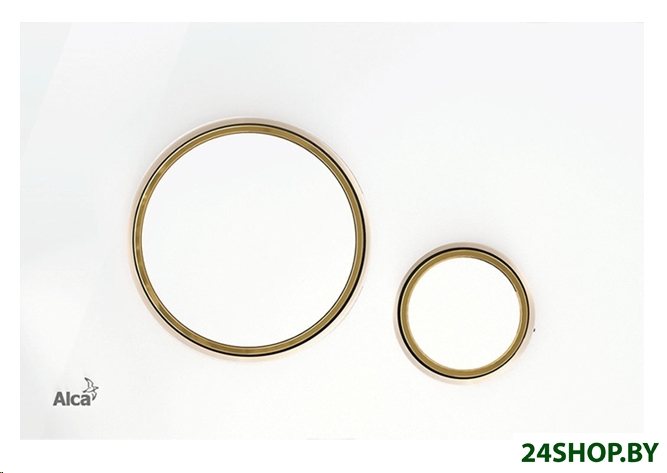 Панель смыва Alcaplast M775 (белый/золотистый) Панель смыва Alcaplast M775 (белый/золотистый)