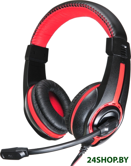 Наушники с микрофоном Oklick HS-L200 (черный/красный) Наушники с микрофоном Oklick HS-L200 (черный/красный)