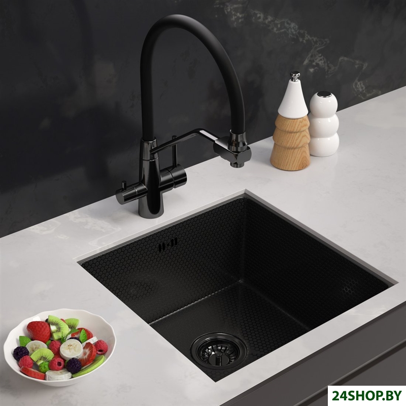 Кухонная мойка ARFEKA ECO AR 450*450 BLACK PVD NANO DECOR Кухонная мойка ARFEKA ECO AR 450*450 BLACK PVD NANO DECOR