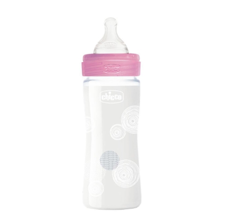 Бутылочка Chicco Well-Being Glass Girl 240 мл (0м+) (с силиконовой соской) (00028721100000) Бутылочка Chicco Well-Being Glass Girl 240 мл (0м+) (с силиконовой соской) (00028721100000)