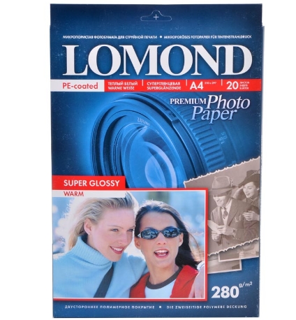 Фотобумага Lomond Суперглянцевая A4 280 г/кв.м. 20 листов (1104101) Фотобумага Lomond Суперглянцевая A4 280 г/кв.м. 20 листов (1104101)