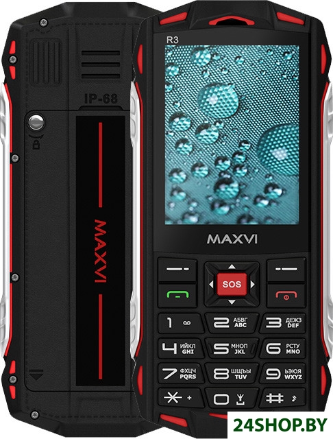 Кнопочный телефон Maxvi R3 (красный) Кнопочный телефон Maxvi R3 (красный)