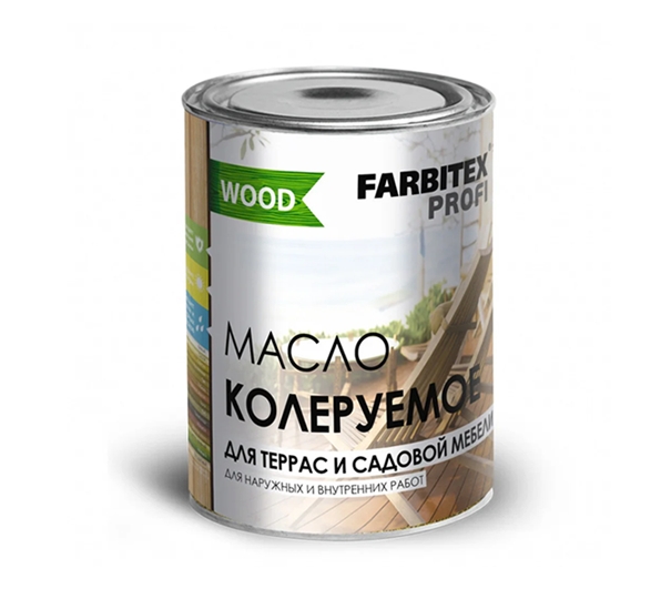 Масло Farbitex Profi Wood Колеруемое для террас и садовой мебели 0.9 л (красное дерево) Масло Farbitex Profi Wood Колеруемое для террас и садовой мебели 0.9 л (красное дерево)