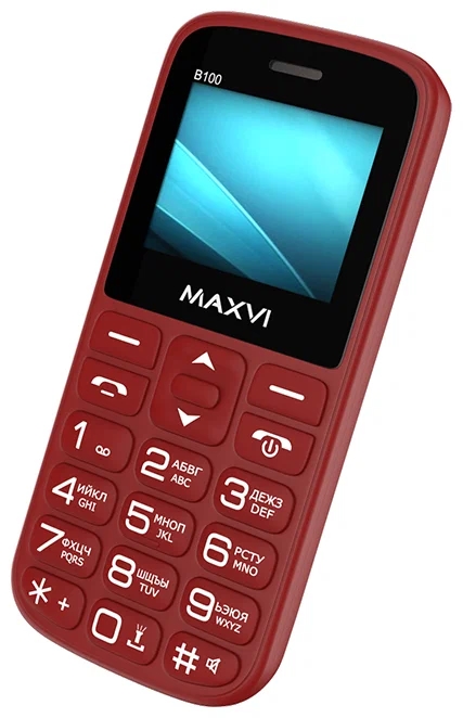 Кнопочный телефон Maxvi B100 (винный красный) Кнопочный телефон Maxvi B100 (винный красный)