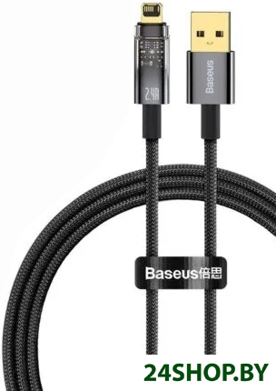 Кабель Baseus Explorer USB Type-A - Lightning (2 м, черный) (CATS000501) Кабель Baseus Explorer USB Type-A - Lightning (2 м, черный) (CATS000501)