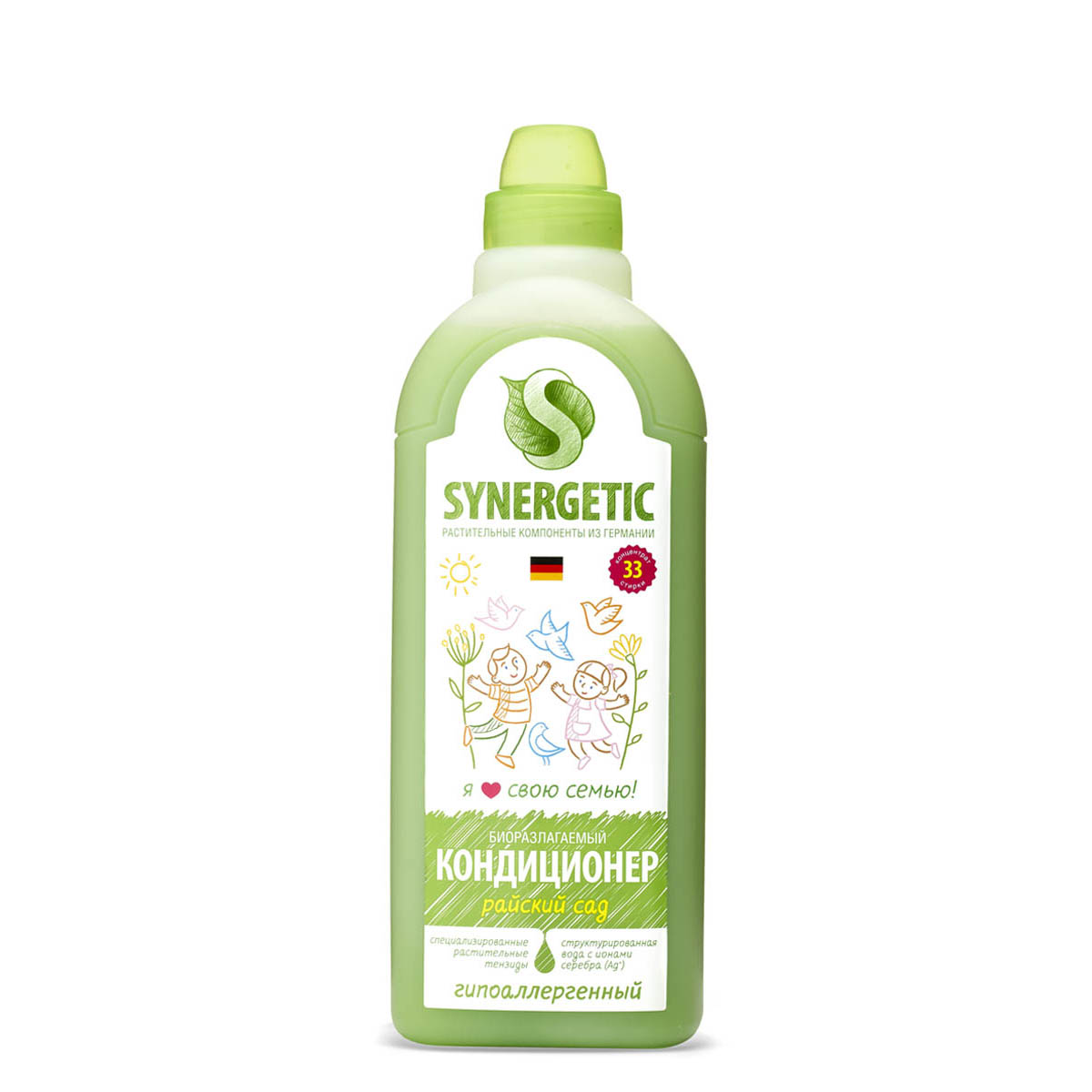 SYNERGETIC Биоразлагаемый кондиционер-ополаскиватель для белья, райский сад, 1 л SYNERGETIC Биоразлагаемый кондиционер-ополаскиватель для белья, райский сад, 1 л