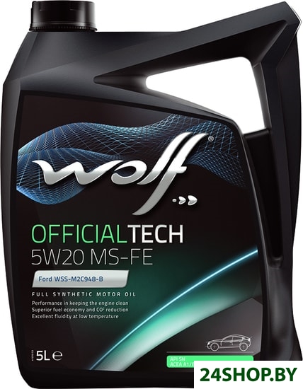 Моторное масло Wolf OfficialTech 5W-20 MS-FE 5л Моторное масло Wolf OfficialTech 5W-20 MS-FE 5л