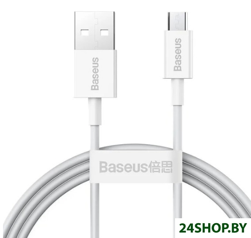 Кабель Baseus CAMYS-A02 USB Type-A - microUSB (2 м, белый) Кабель Baseus CAMYS-A02 USB Type-A - microUSB (2 м, белый)
