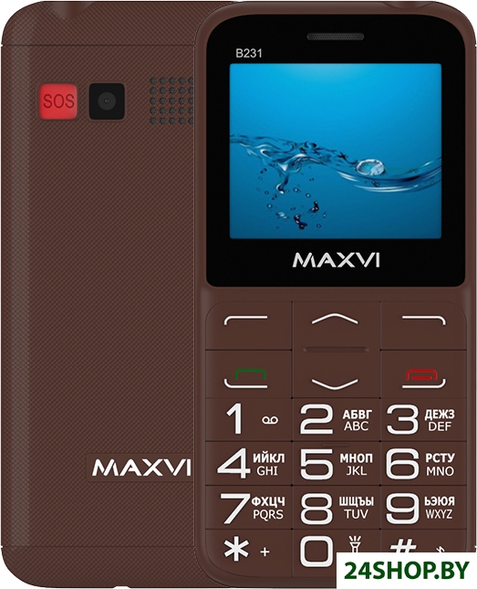 Кнопочный телефон Maxvi B231 (коричневый) Кнопочный телефон Maxvi B231 (коричневый)