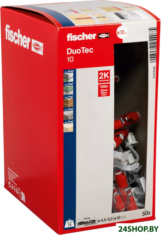 Дюбель универсальный Fischer DuoTec 10 537258 (50 шт) Дюбель универсальный Fischer DuoTec 10 537258 (50 шт)